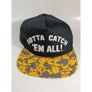 Pokemon Hat Black Pikachu Adjustable Snapback